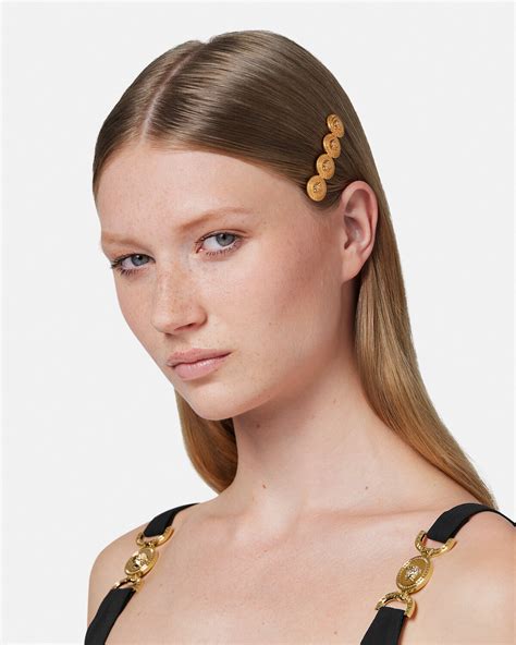 Versace Medusa Tribute Hair Clip in Gold 